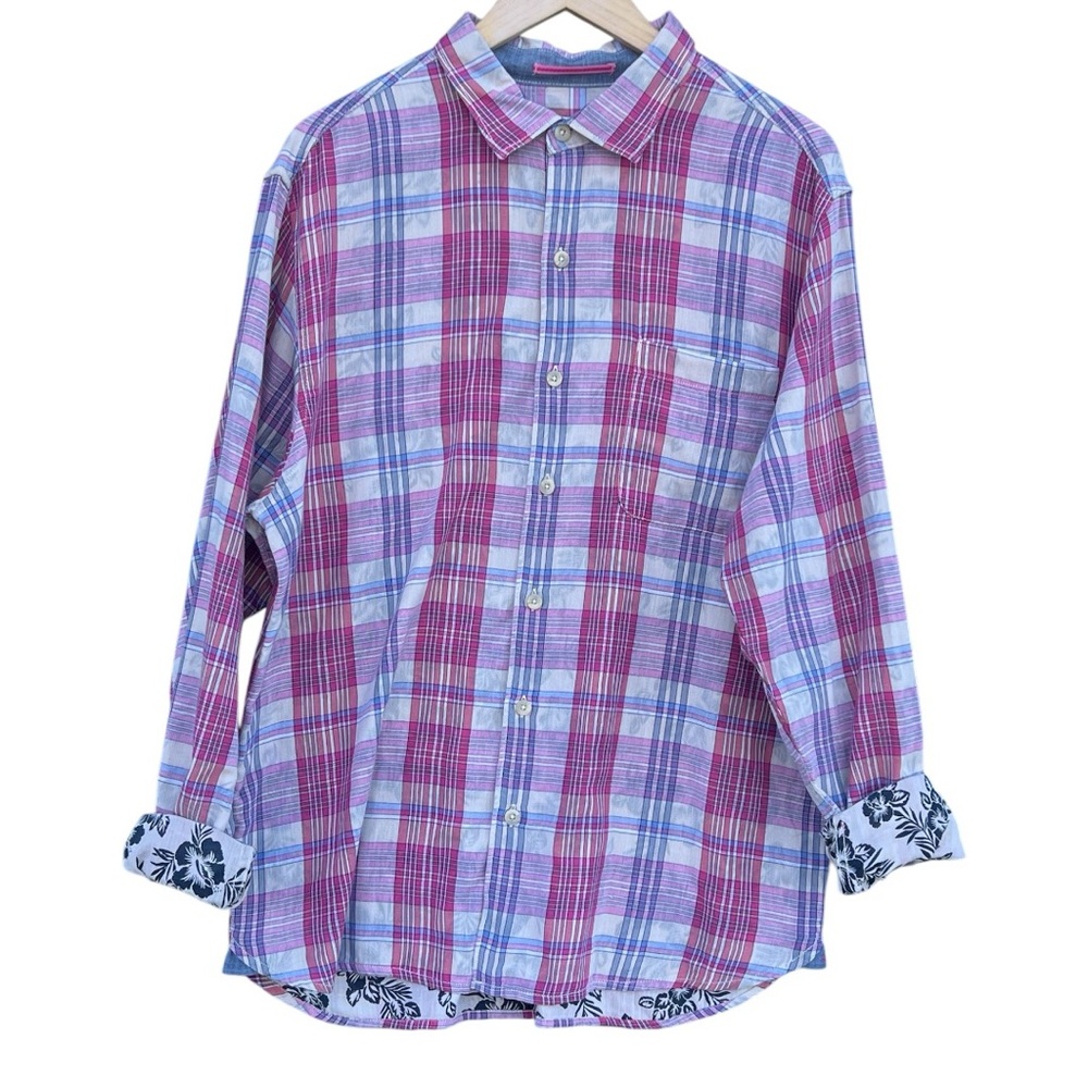 Tommy Bahama - Palapa Plaid Button Down Tropical - Size L - Picture 8 of 14